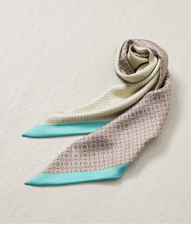 小紋×ピンドット 剣先スカーフ