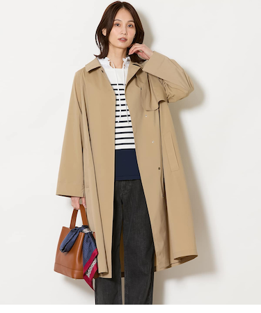 【ウォッシャブル】タスランタイプライター ステンカラートレンチコート