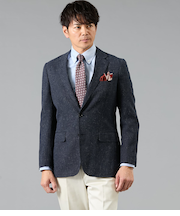 三者混メッシュ サマーツィード チェック ジャケット