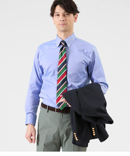 NY CARE FREE オックス 長袖ボタンダウンシャツ