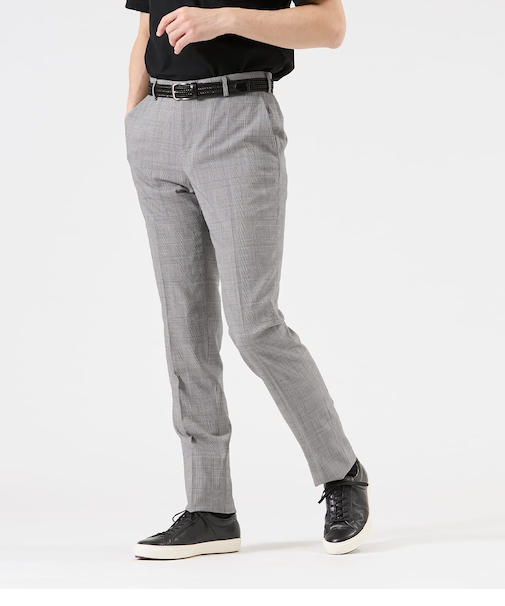 【ストレッチ】グレンチェック スラックス