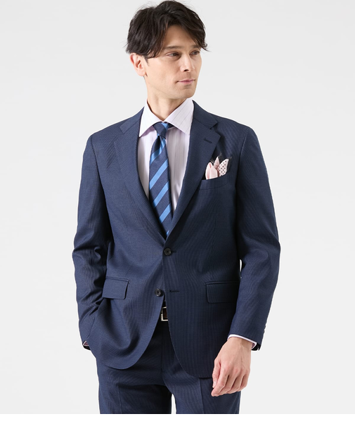 【ストレッチ】CARREMAN マイクロチェック スーツ