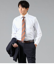 NY CARE FREE・SUPIMA COTTON ツイル 長袖ワイドカラーシャツ