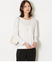 ポリエステルスムース シャーリングTブラウス