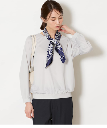 ポリエステルスムース シャーリングTブラウス