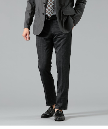 【ウォッシャブル・ストレッチ】MOVING COMFORT グレンチェック ジャージー ウエストアジャストパンツ(セットアップ対応)