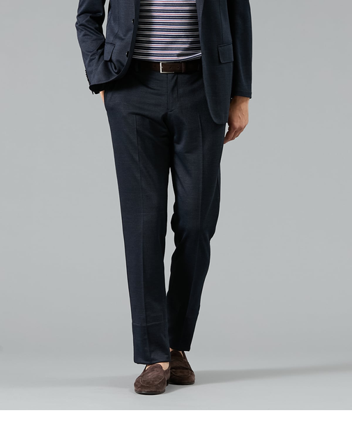 【ウォッシャブル・ストレッチ】MOVING COMFORT グレンチェック ジャージー ウエストアジャストパンツ(セットアップ対応)