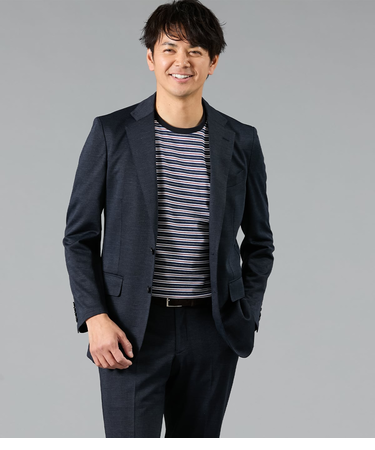 【ウォッシャブル・ストレッチ】MOVING COMFORT グレンチェック ジャージー ジャケット(セットアップ対応)