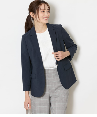 【吸水速乾・接触冷感・防しわ・ウォッシャブル】ドライクロス 1釦テーラードジャケット