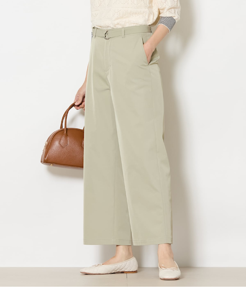 タスランストレッチ ベルト付きチノパンツ