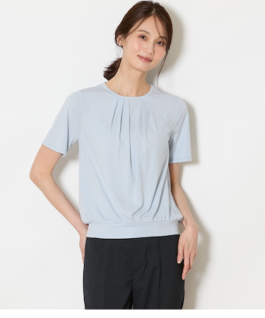 【接触冷感】強撚スムース フロントタック プルオーバー