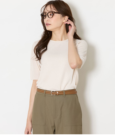 ヴィスコースポリエステル 5分袖プルオーバー