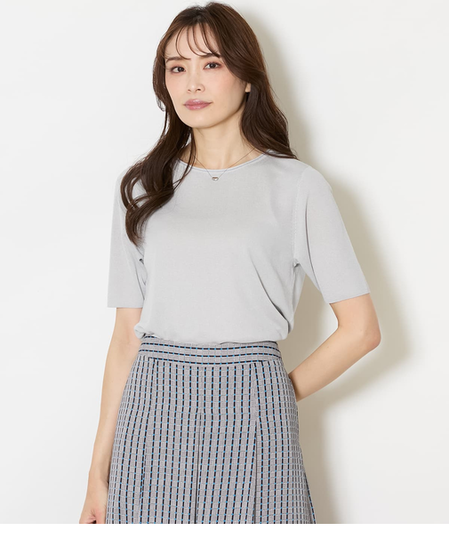 ヴィスコースポリエステル 5分袖プルオーバー