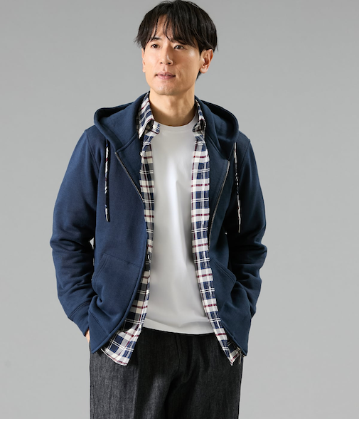 杢 ジップアップパーカ