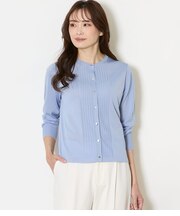 セルロースポリエステル天竺 メタルボタンクルーネックカーディガン