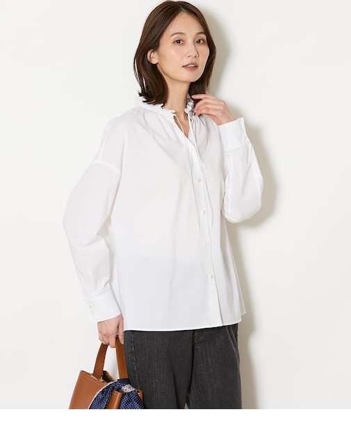 タイプライター フリルスタンドブラウス