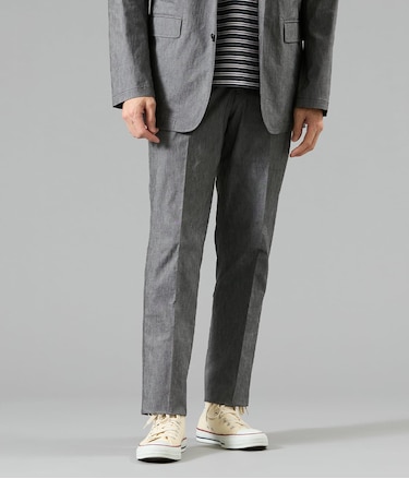 【ウォッシャブル・ストレッチ】ムーンフェイス ウエストアジャストパンツ（セットアップ対応）