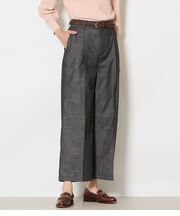 スラブシャンブレー タックワイドパンツ
