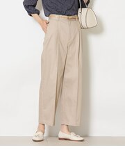 スラブシャンブレー タックワイドパンツ