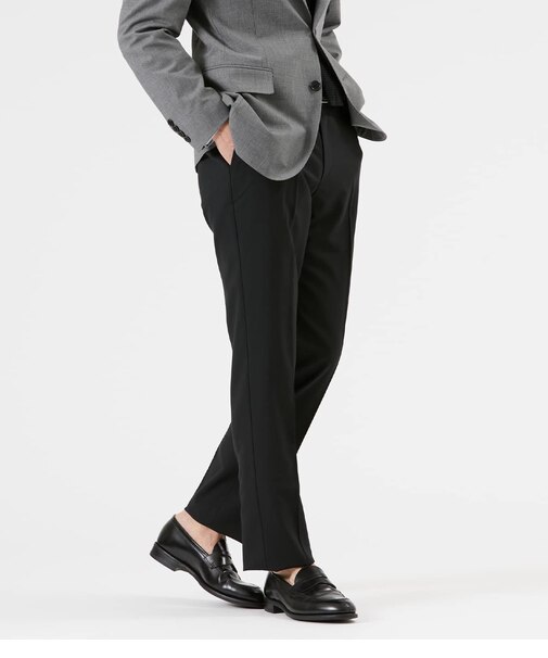 【ウォッシャブル・防シワ・ストレッチ】トロピカル ブラックスラックス