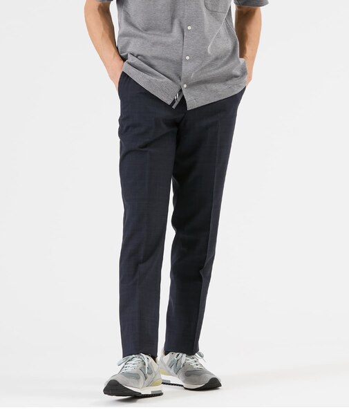 【ウォッシャブル・防シワ】グレンチェック スラックス