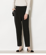 ストレッチツイル ワンタック1タックテーパードパンツ(ブラック)