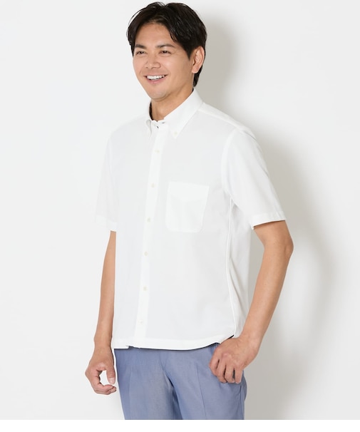 【吸水速乾】COOL COMFORT エイトロック鹿の子 前開きボタンダウンポロシャツ