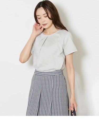【吸水速乾】格子サッカータックTシャツ