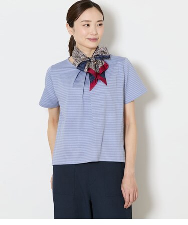 【吸水速乾】格子サッカータックTシャツ