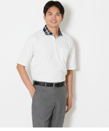 COOL COMFORT ニューヨーカータータン 布帛カッタウェイスキッパーポロシャツ
