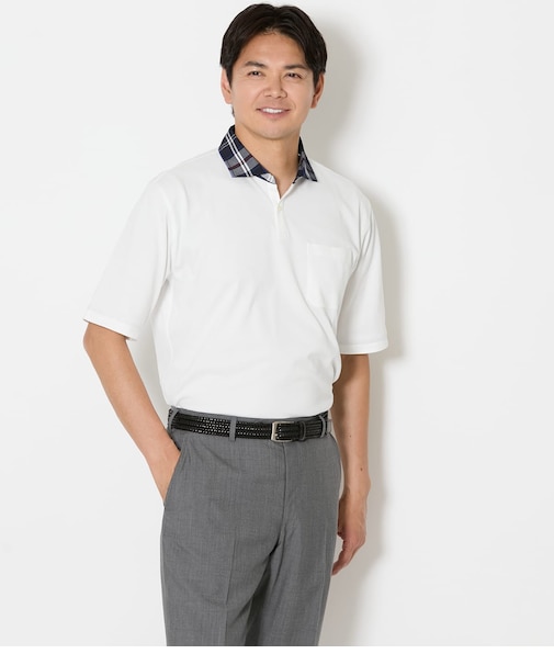 COOL COMFORT ニューヨーカータータン 布帛カッタウェイスキッパーポロシャツ