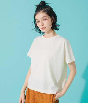 【ドライタッチ・着映え】クルーネックニットTシャツ