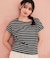 【接触冷感・優しい肌触り】ボーダーフレンチスリーブTシャツ