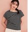 【接触冷感・優しい肌触り】ボーダーフレンチスリーブTシャツ