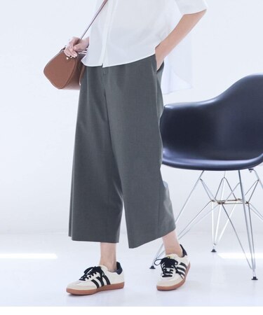 ワイドクロップドパンツ レディース 手洗い可能