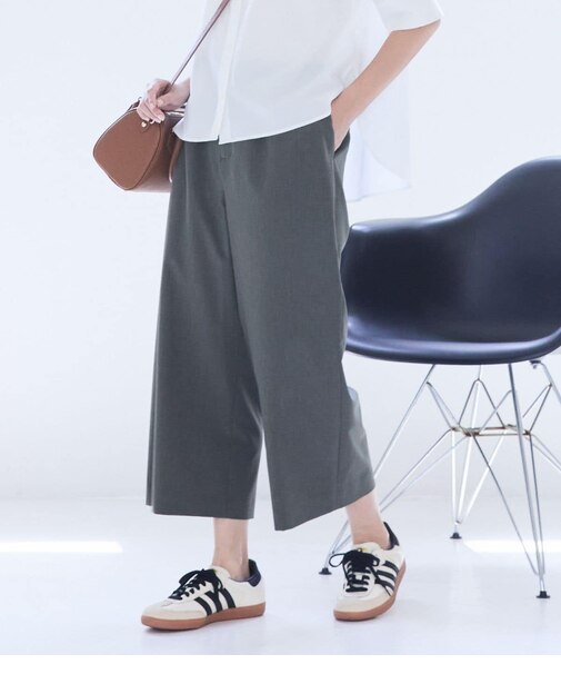 ワイドクロップドパンツ レディース 手洗い可能