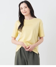 半袖クルーネックロゴTシャツ レディース コットン