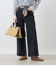 【ストレッチ】EDWIN 11オンス ワイドブラックデニムパンツ