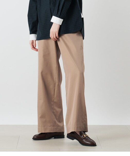 コットンポリエステルギャバ チノパンツ