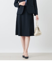 ウールシルクシャドー千鳥 タックスカート
