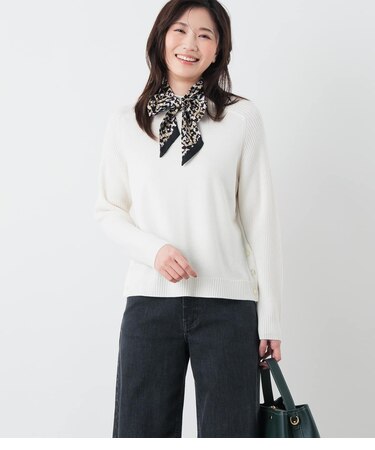 【手洗い可能】ウォッシャブルウール モックネックニット