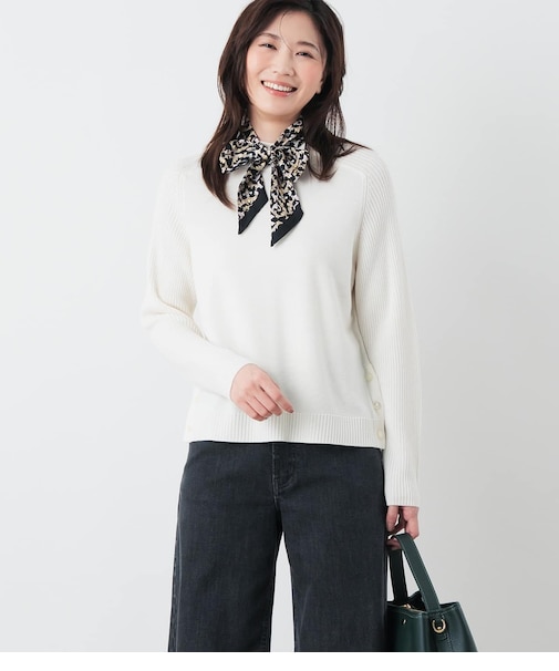 【手洗い可能】ウォッシャブルウール モックネックニット