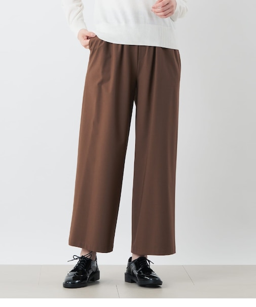 ポリエステルレーヨン ドロストワイドパンツ