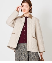 【撥水】ストレッチナイロン キルティングショートコート