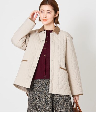 【撥水】ストレッチナイロン キルティングショートコート