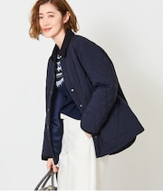 【撥水】ストレッチナイロン キルティングショートコート