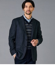 梳紡毛カシミヤ混 ヘリンボーン ジャケット