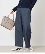 デニムジャージー ベルト付きカーブパンツ