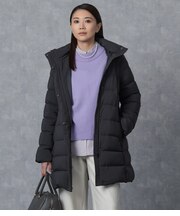 【撥水】ストレッチナイロン フーデットロングダウン