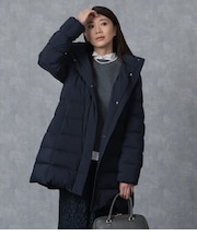 【撥水】ストレッチナイロン フーデットロングダウン